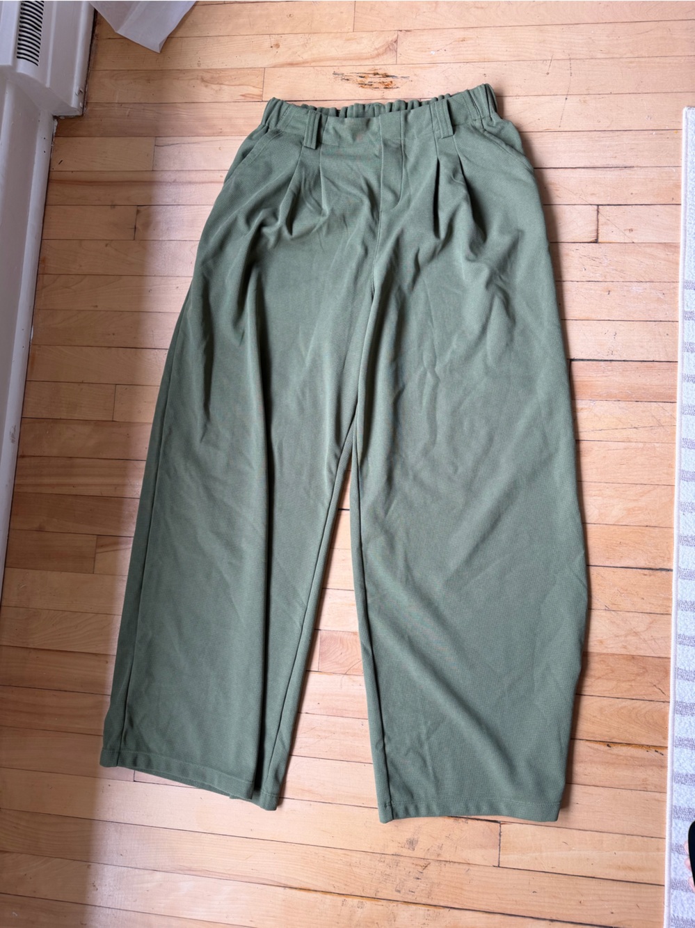 Classic Olive Green Pleated Pants